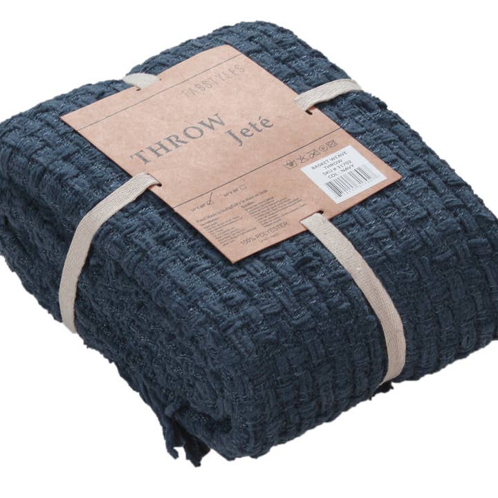 Fabstyles – wholesale Throw blanket – Fabstyles Chenille Basket Weave Throw Blanket, 50x6055