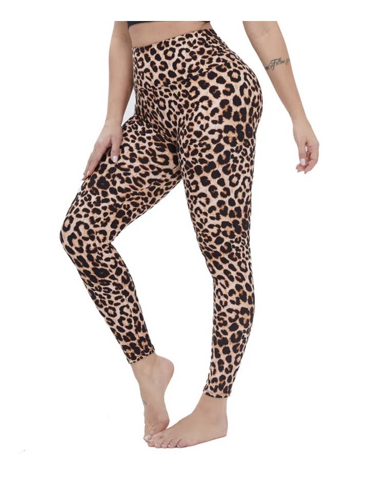 LEOPARD PRINT HIGH WAIST LEGGING for wholesale on Faire1