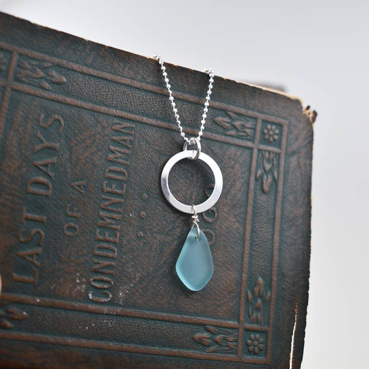 Eco Glass drop Silver Necklace - Summer Jewelry for wholesale by Whitelotus Design