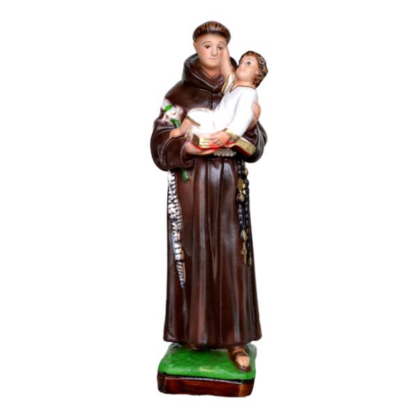 Staty av Sankt Antonius 25 cm i harts tillverkad i Italien för wholesale av ArteSacraCaravaggio