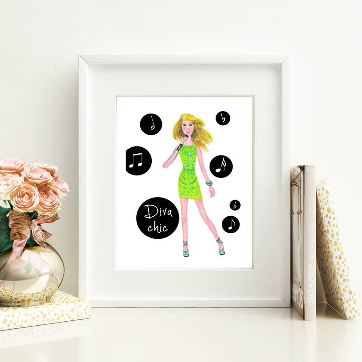 Diva Chic Art Print for wholesale by Shades of Expression Designs