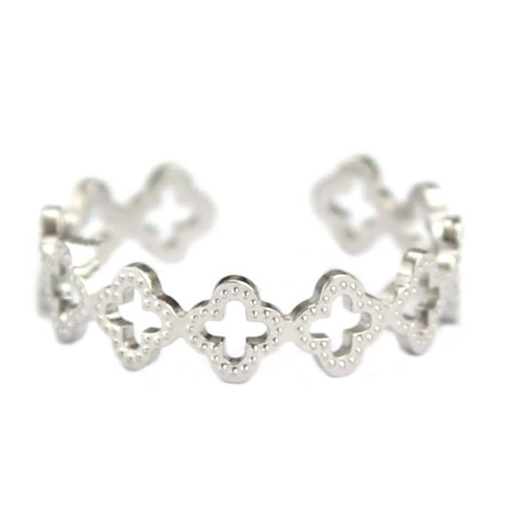 Trèfles à anneaux argentés pour la vente par Love Ibiza