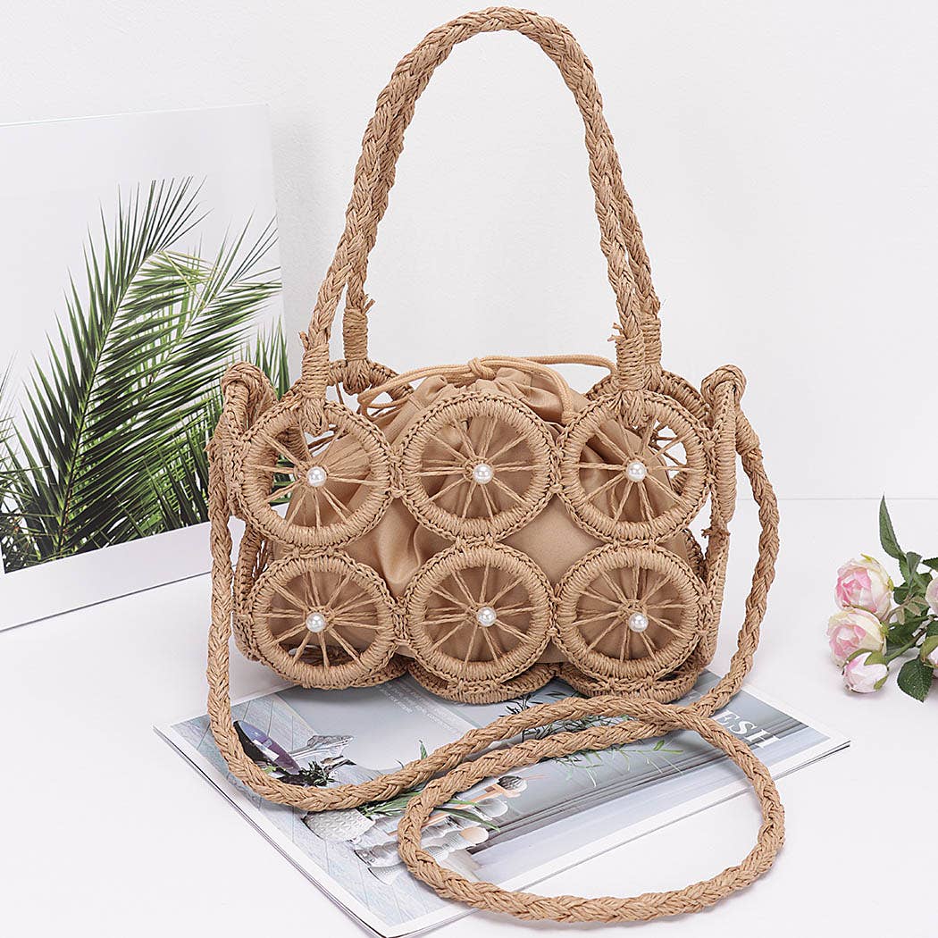 3AM BY H&D ACCESSORIES – wholesale Crossbody bag – Women's –  Faux Straw Multi Round Handmade Crossbody Bag3