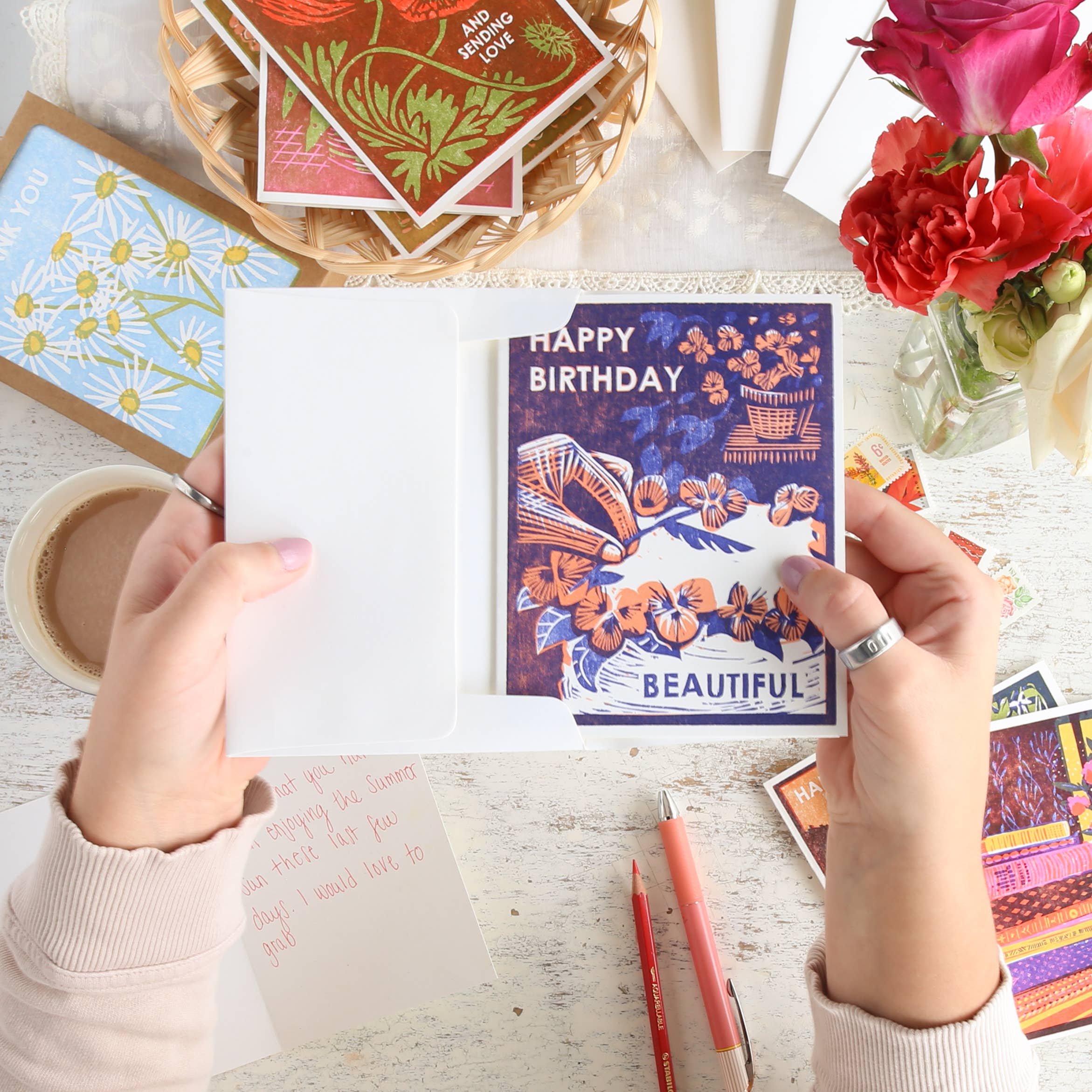 Heartell Press - Wholesale Birthday Card - Happy Birthday Beautiful (Edible Flower Cake) Card3