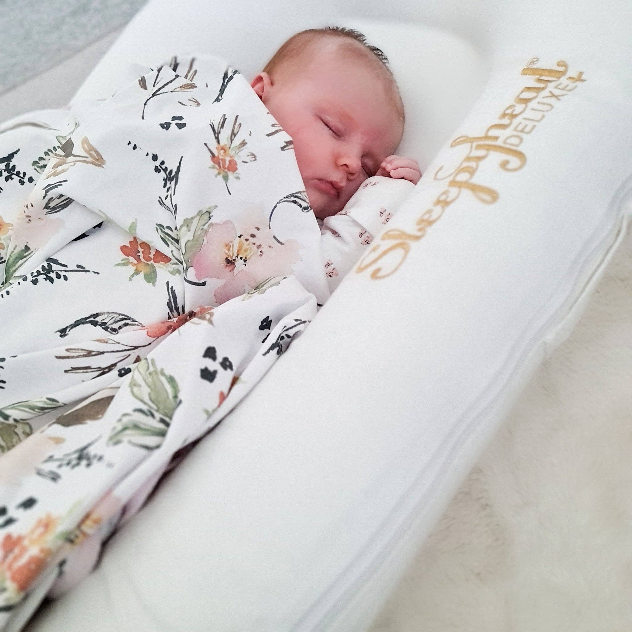 Minky Myles – Conjunto de Swaddle - Bebé por atacado – Manta floral com faixa - conjunto de envolvimento8