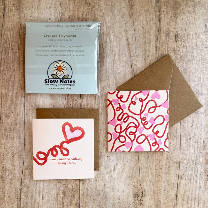 Skickar kramar Litet kort (3” kvadrat) — Förpackning med 3 för wholesale av Slow Notes