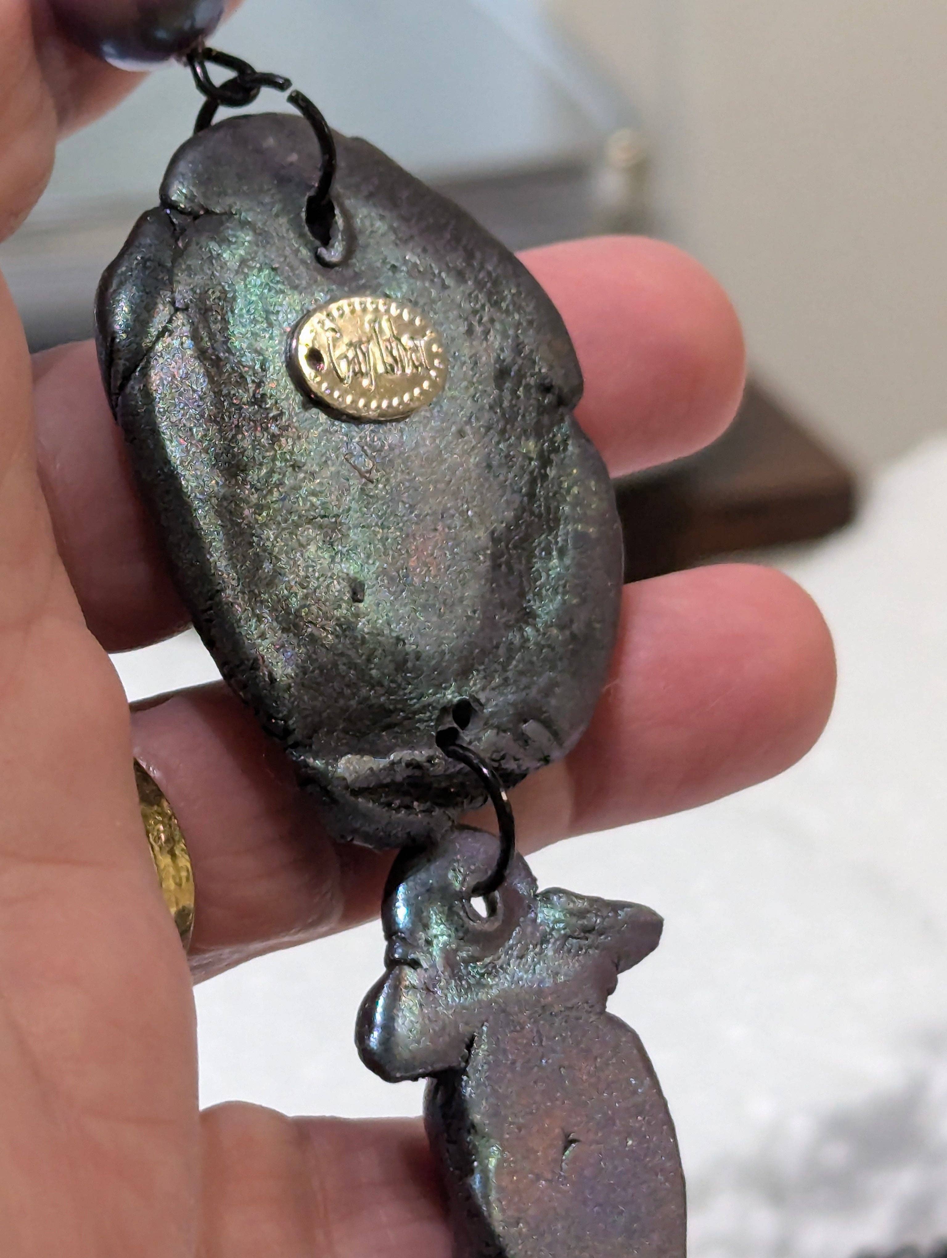 Gay Isber Designs - Wholesale Pendant/Charm Necklace - Spooky Skull Necklace Handmade Halloween Jewelry by Sugar Gay Isber – One-of-a-Kind, Ready to Ship! 22 inch black chain Unisex14