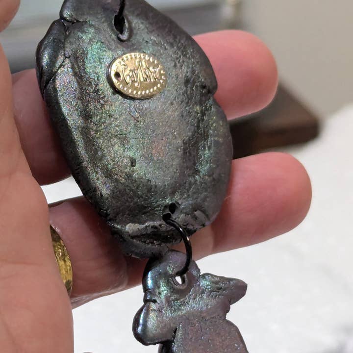 Gay Isber Designs - Wholesale Pendant/Charm Necklace - Spooky Skull Necklace Handmade Halloween Jewelry by Sugar Gay Isber – One-of-a-Kind, Ready to Ship! 22 inch black chain Unisex14