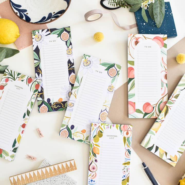 Amber Davenport Art - Wholesale Notepad - Lemon Shopping List