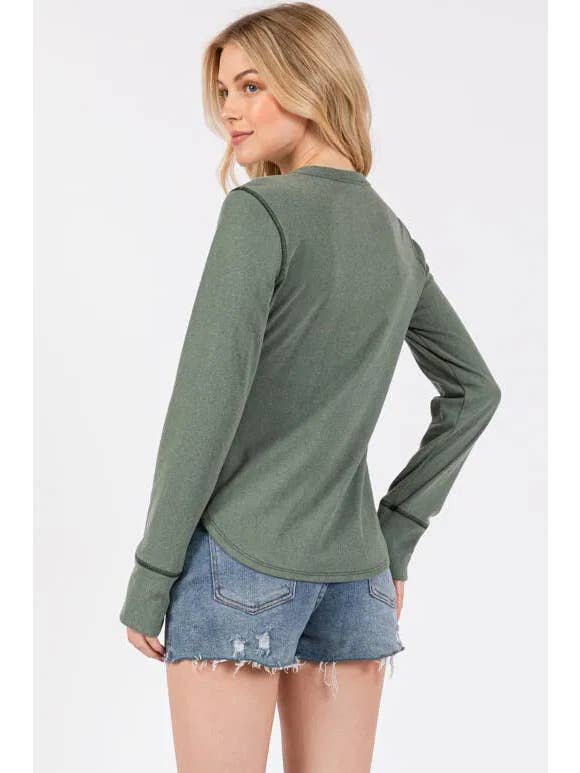 Final Touch - Wholesale Knit Top - Women's - Brushed Ribbed Fitted Long Sleeve Top - NT3128019