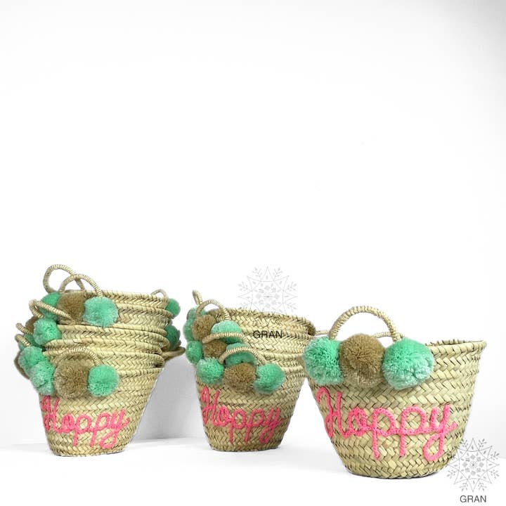 Gran Wholesale - Wholesale Tote Bag - Women's - Custom Basket With Pom Poms, Moroccan Bridesmaid Tote Bags.18