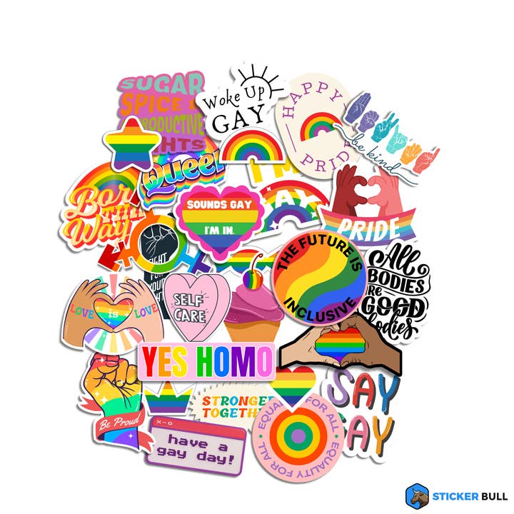 Pride Sticker Pack Cute LGBTQIA+ Stickers for wholesale by Sticker Bull