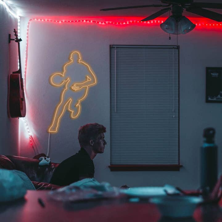 Neonschild Basketballspieler – orangefarbene LED-Leuchten für den Großhandel von L10 Brand EU