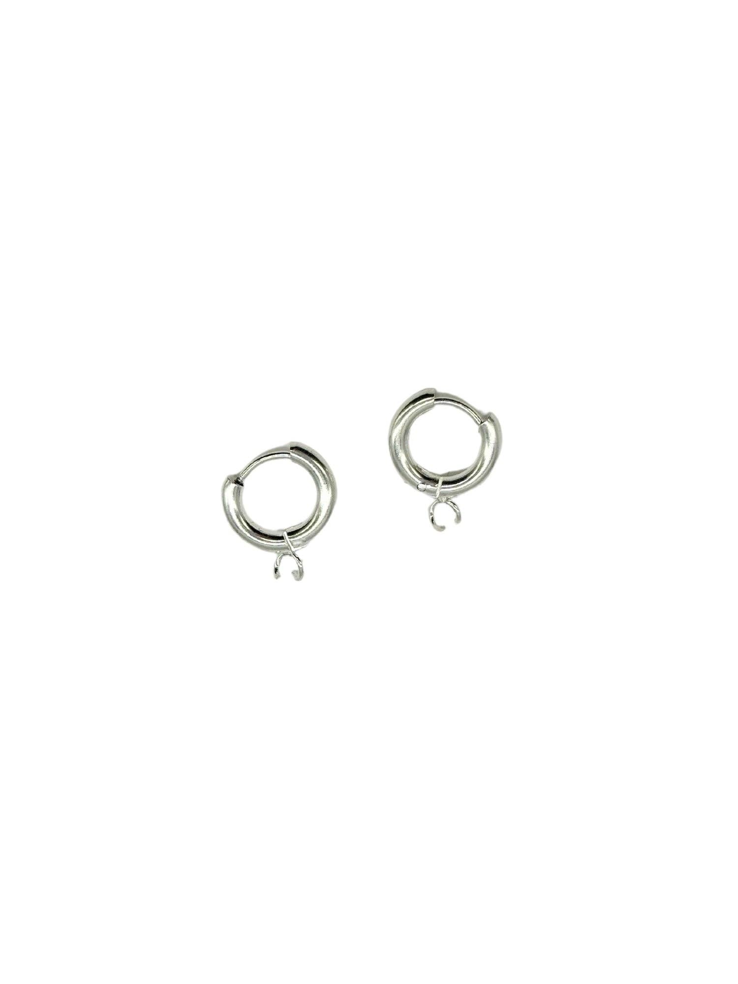 The Charm Bar Company - Wholesale Huggie Earrings - Silver Huggie Hoop Dangle Earring Findings | Pair0