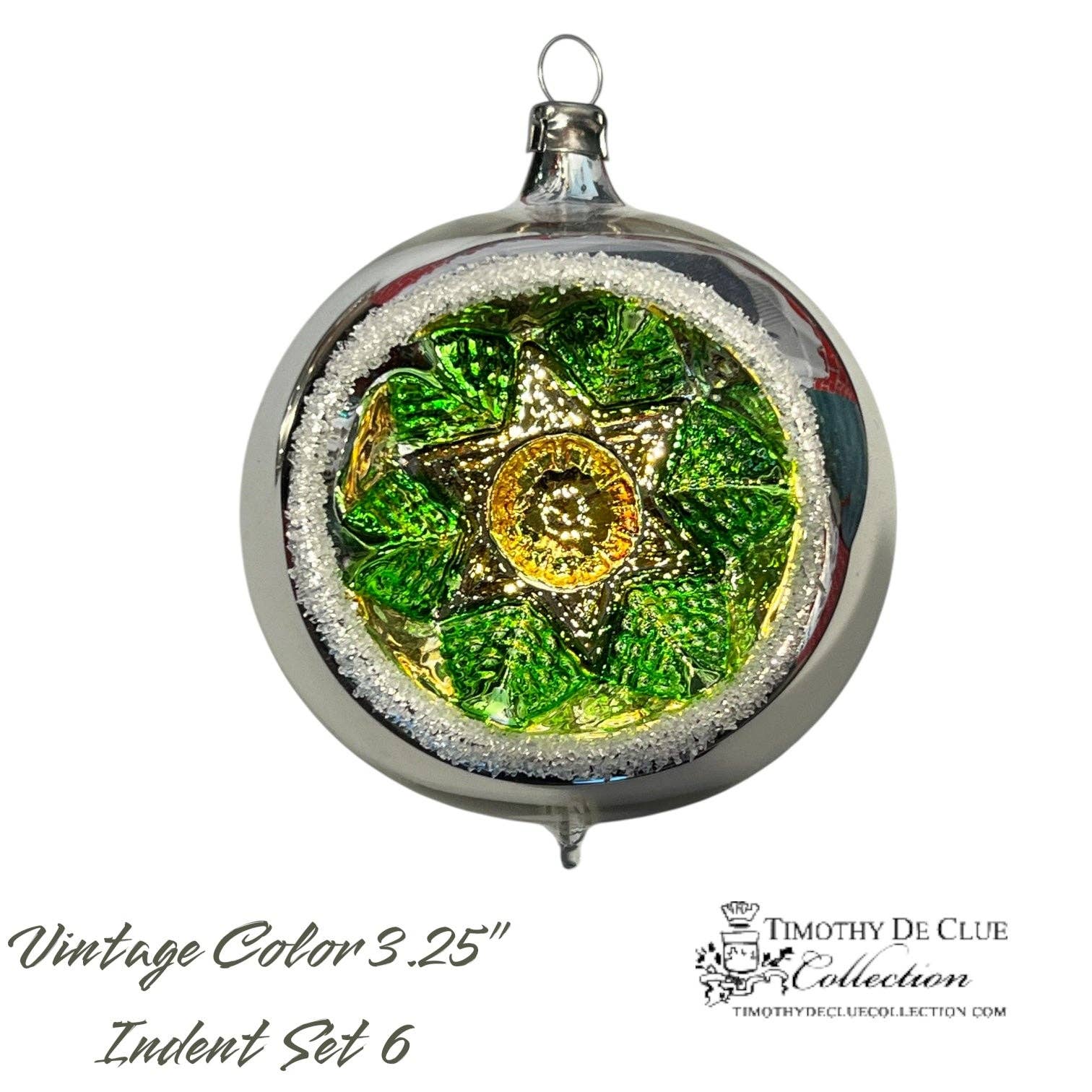 Timothy De Clue Collection - Wholesale Ornament Set - Vintage Colors Indents - Set of 6 |3.25 in - Antik Baubles Christmas Ornament1