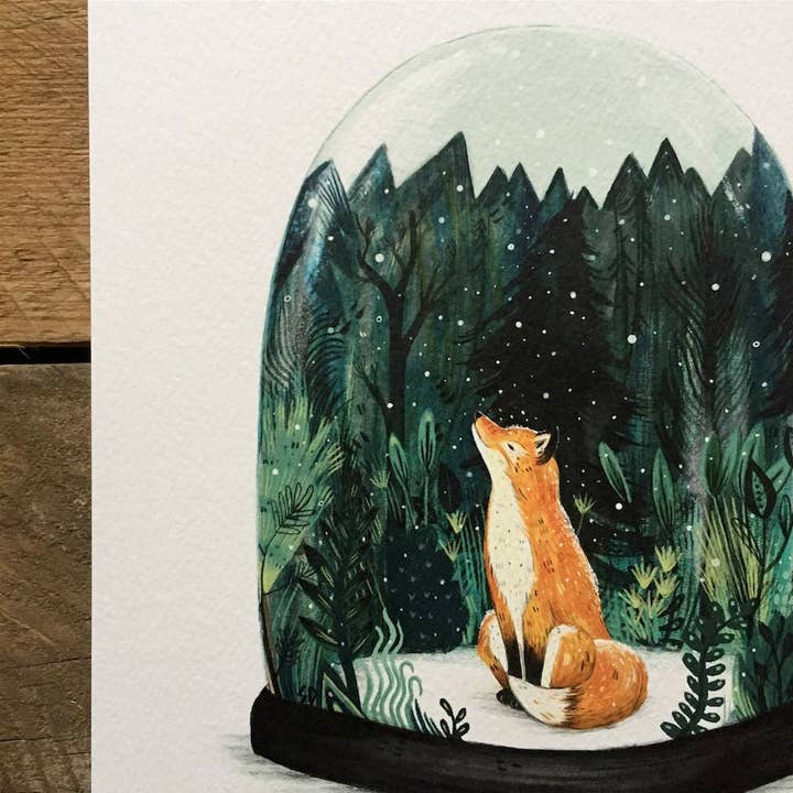 SNOW GLOBE FOX//Underskrift for engroshandel hos Sandra Dieckmann