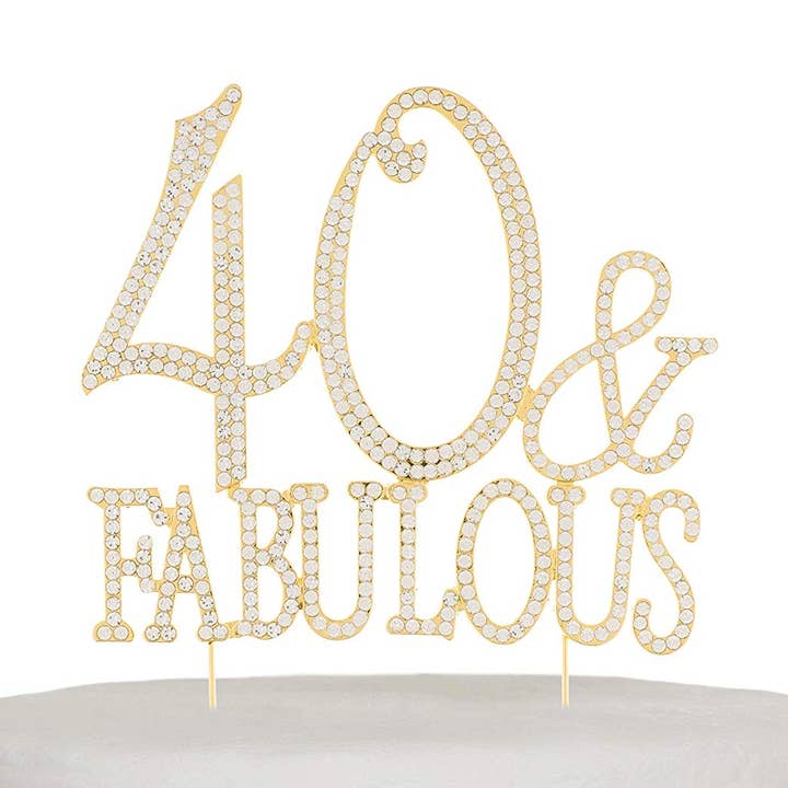 Topper Bolo 40 & Fabuloso - Dourado por atacado de Ella Celebration