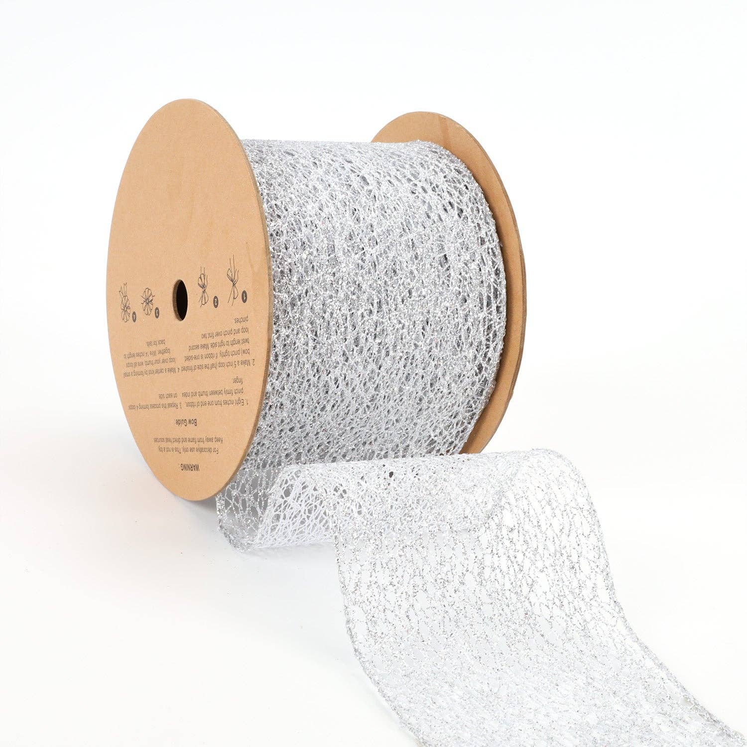 LA Ribbons Wholesale - Wholesale Ribbon - Gift Wrapping - 4" Mesh Wired Ribbon | Silver | 10 Yard Roll0