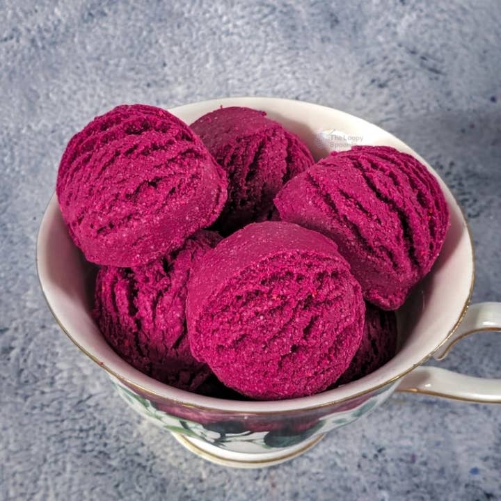 The Loopy Spoonie - Wholesale Bubble Bath - Mini Mulberry Solid Bubble Bath Scoop2