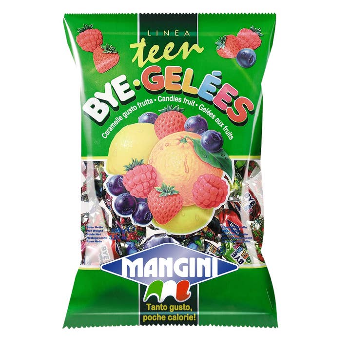 Dulcefina Chocolate and Sweets - Wholesale Hard Candy - Mangini's Mini Fruit Jelly Candy (Bye Gele)