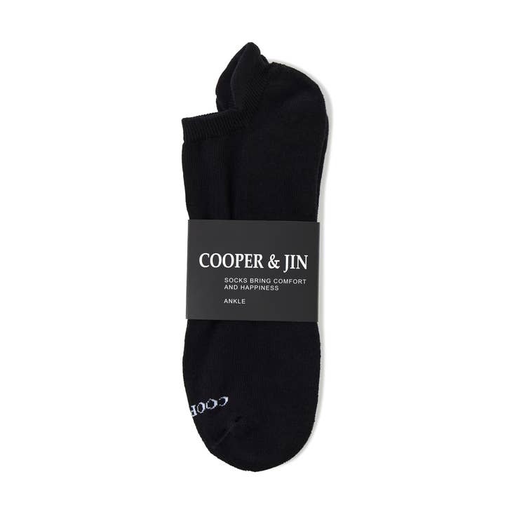 Calcetines Tobilleros Acolchados Sólidos | Unisex | Negro para venta al por mayor de Cooper & Jin