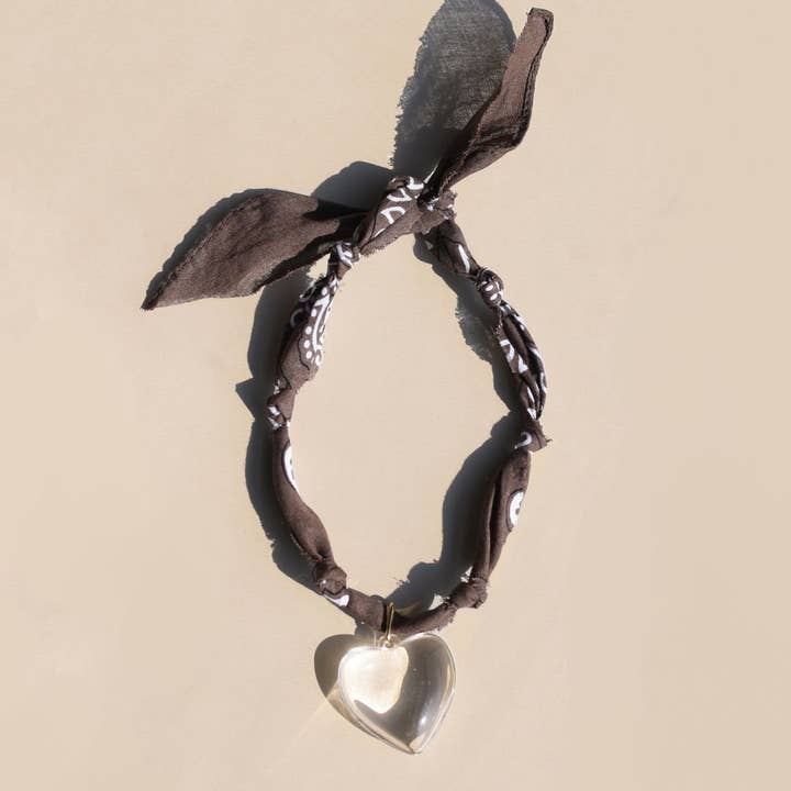 Brown Bandana Necklace for wholesale by Nickel and Suede