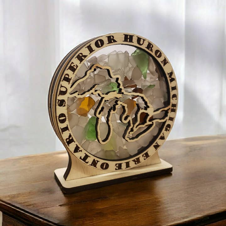 Présentoir Shadowbox en verre Great Lakes Sea, 4 styles pour la vente par Sea Glass Displays