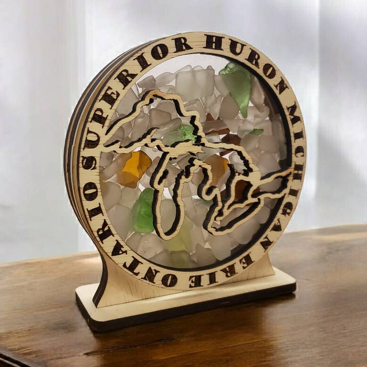 Great Lakes Sea Glass Shadowbox Display 4 Styles for wholesale by Sea Glass Displays