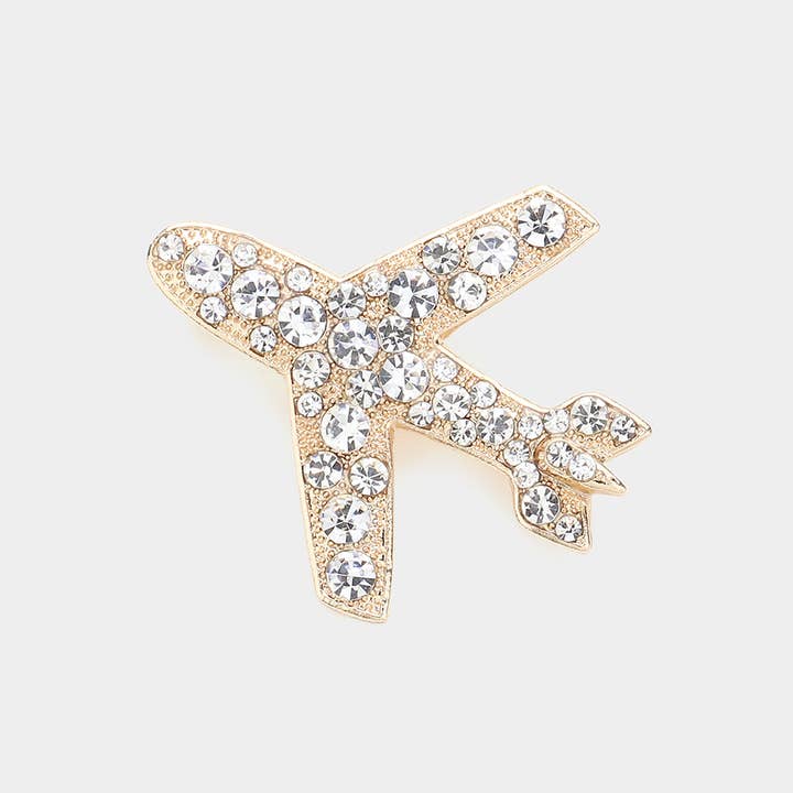 Sensibling Corp. - Wholesale Brooch - Stone Embellished Airplane Pin Brooch6