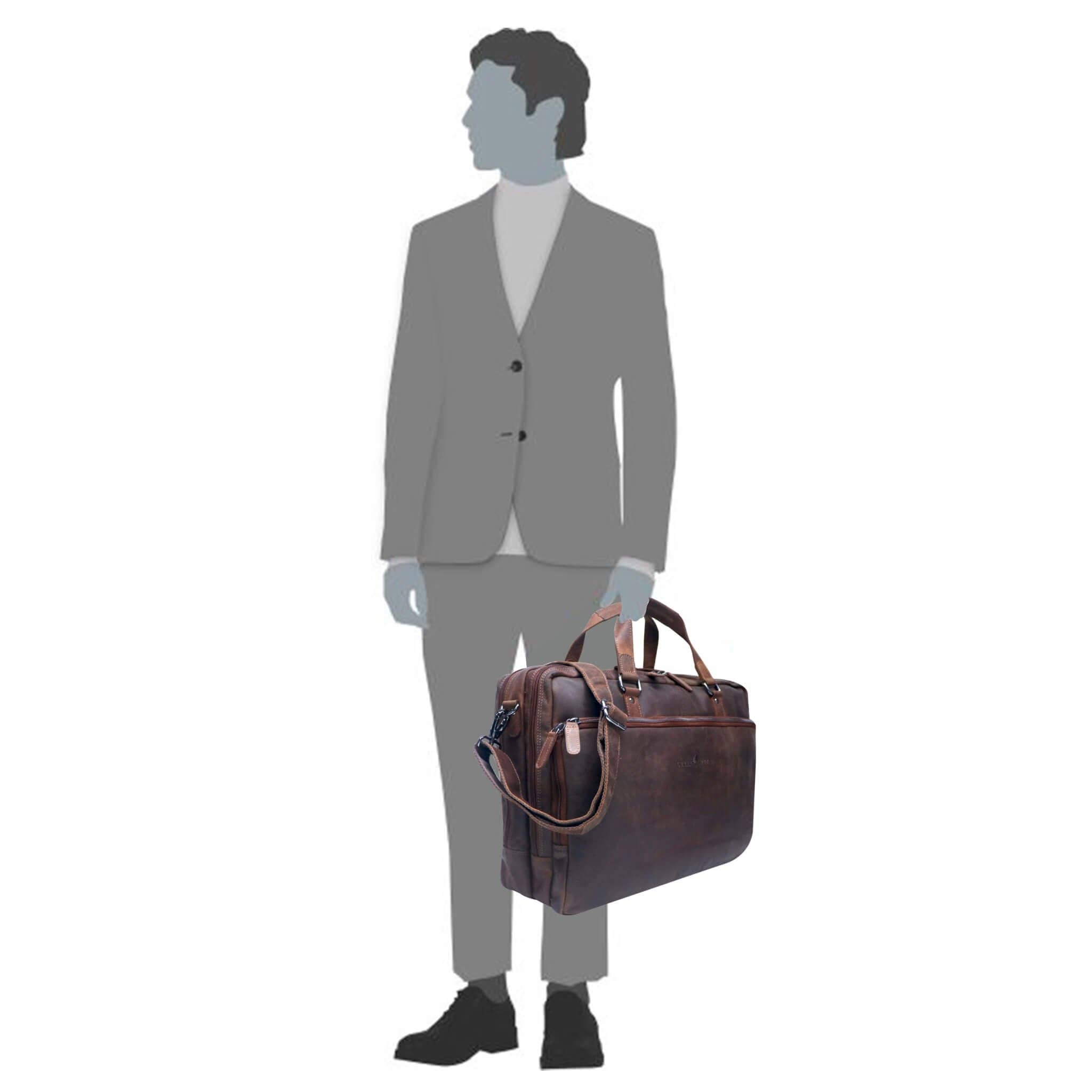 Greenwood – Mala para portátil - Unissexo por atacado – Saco para computador portátil senhora pasta castanha homem XL20