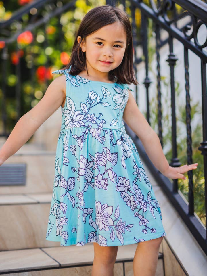 Tickled Teal - Wholesale Dress - Kids - Knotted Shoulder Tank Little Girls Dress22