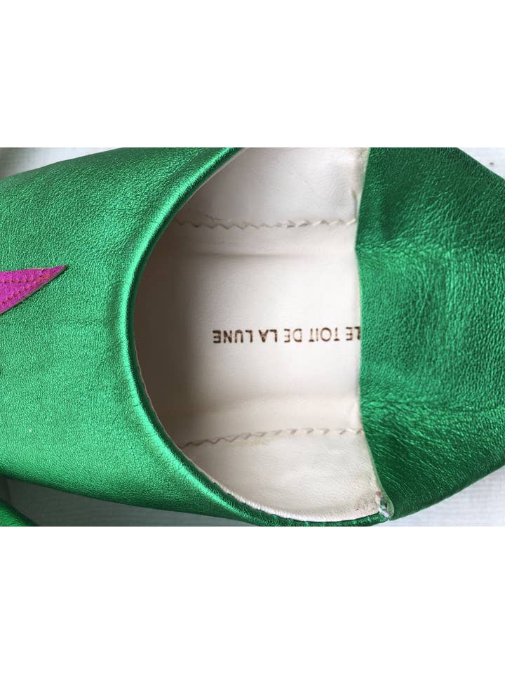 le toit de la lune - Wholesale Slippers - Women's - Iridescent leather slipper MALO1