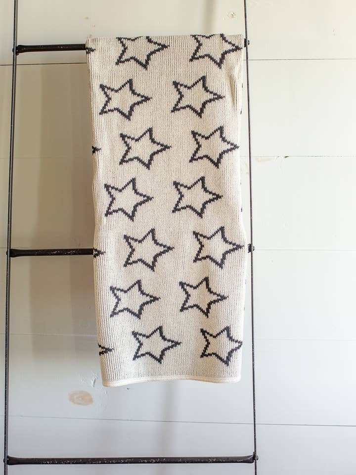 Made in the USA | Stars Knit Throw for wholesale by Modern Burlap