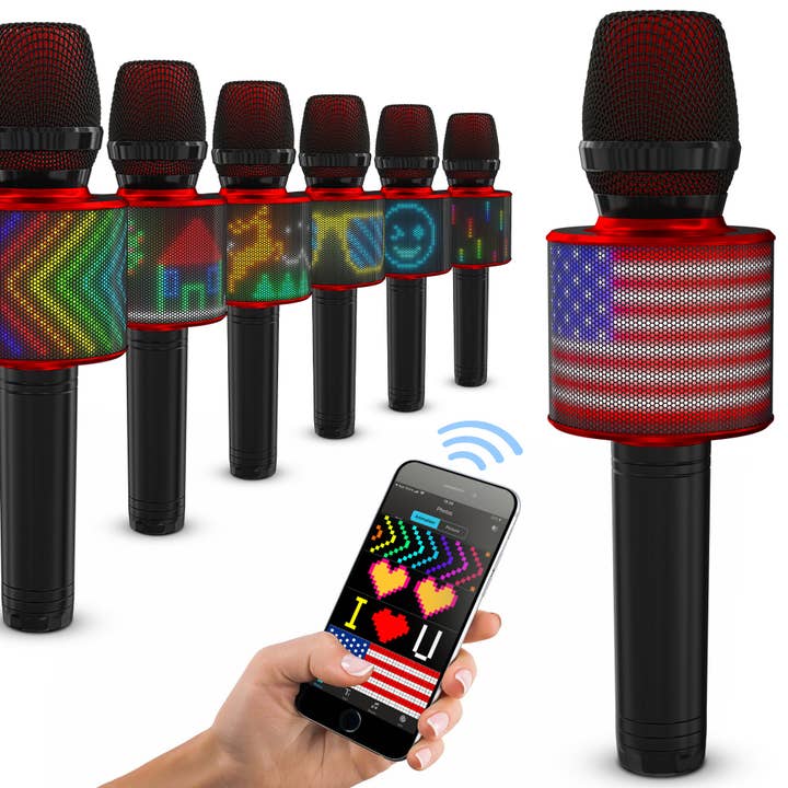 Microphone karaoké MASINGO avec lumières LED personnalisables - H11 pour la vente par Masingo