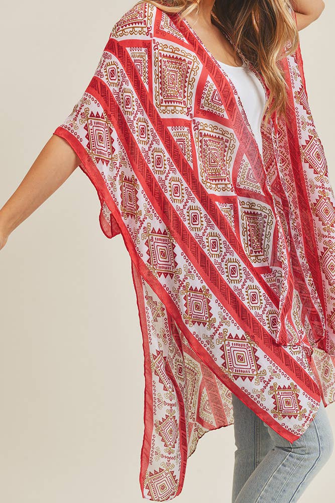 Hana - Wholesale Kimono - Women's - Tribal Pattern Summer Kimono Cover Up11