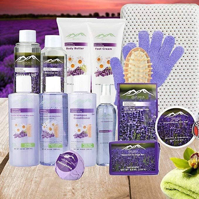 Pure Parker - Wholesale Bath & Body Set - Large Lavender & Chamomile 22pc Aromatherapy Spa Gift Set3