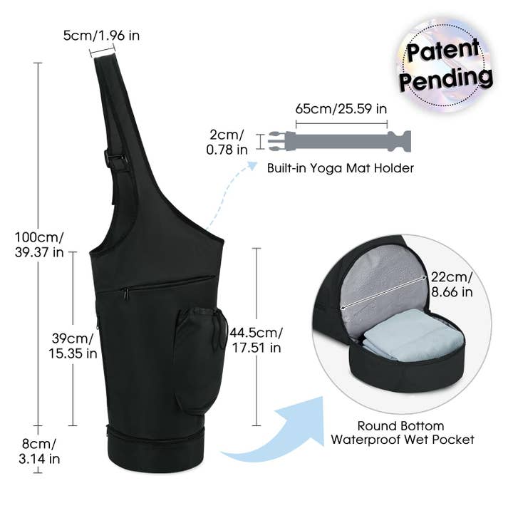 wandf - Wholesale Yoga Bag - Yoga Mat Bag Large Opening Long Tote Yoga Mat Carrier Holder6