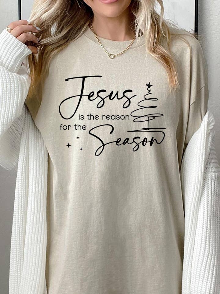T-shirt graphique en coton épais "Jesus Reason Season". pour la vente par COLORBEAR
