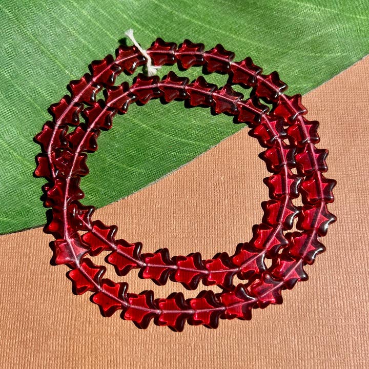 Vintage Translucent Pink Star Glass Beads for wholesale by Bead Goes On