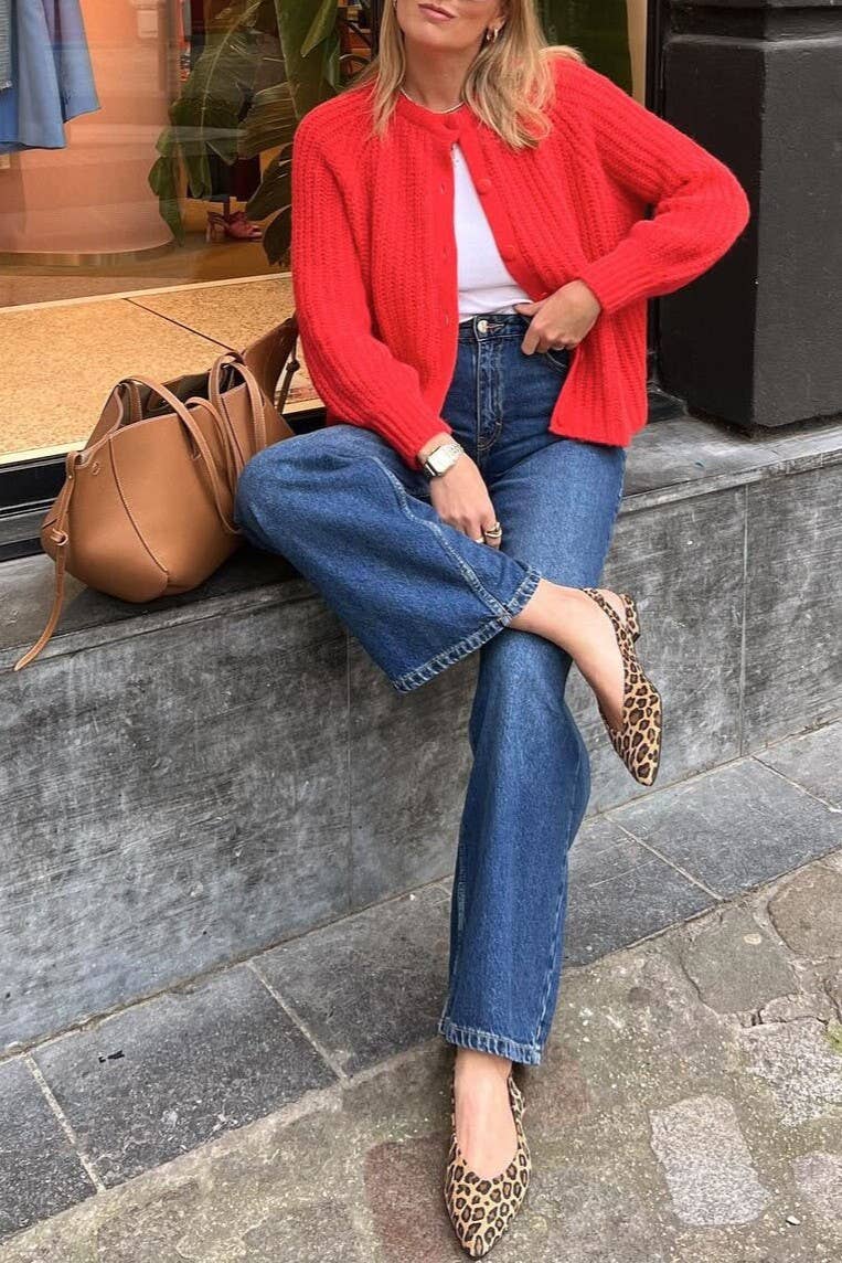 Rosa Clothing - Wholesale Cardigan - Women's - chunky crewneck knit Cardigan13