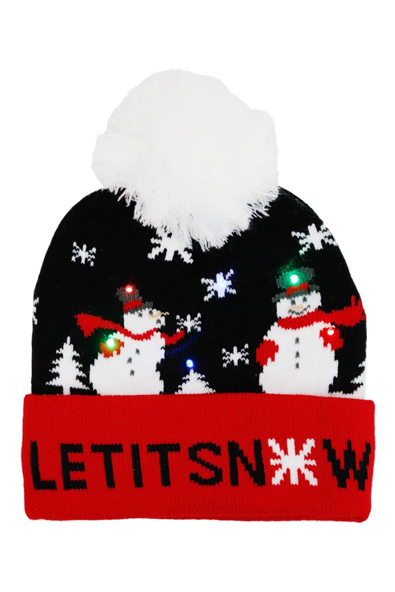 Cap Zone - Wholesale Beanie - Kids - Toddlers Christmas LED Light-Up Cuffed Beanie8
