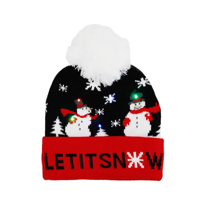 Cap Zone - Wholesale Beanie - Kids - Toddlers Christmas LED Light-Up Cuffed Beanie8
