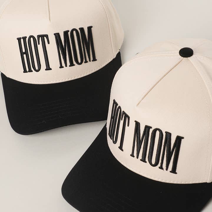 HOT MOM 3D Letter Embroidered Trucker Hat for wholesale by Fashion City