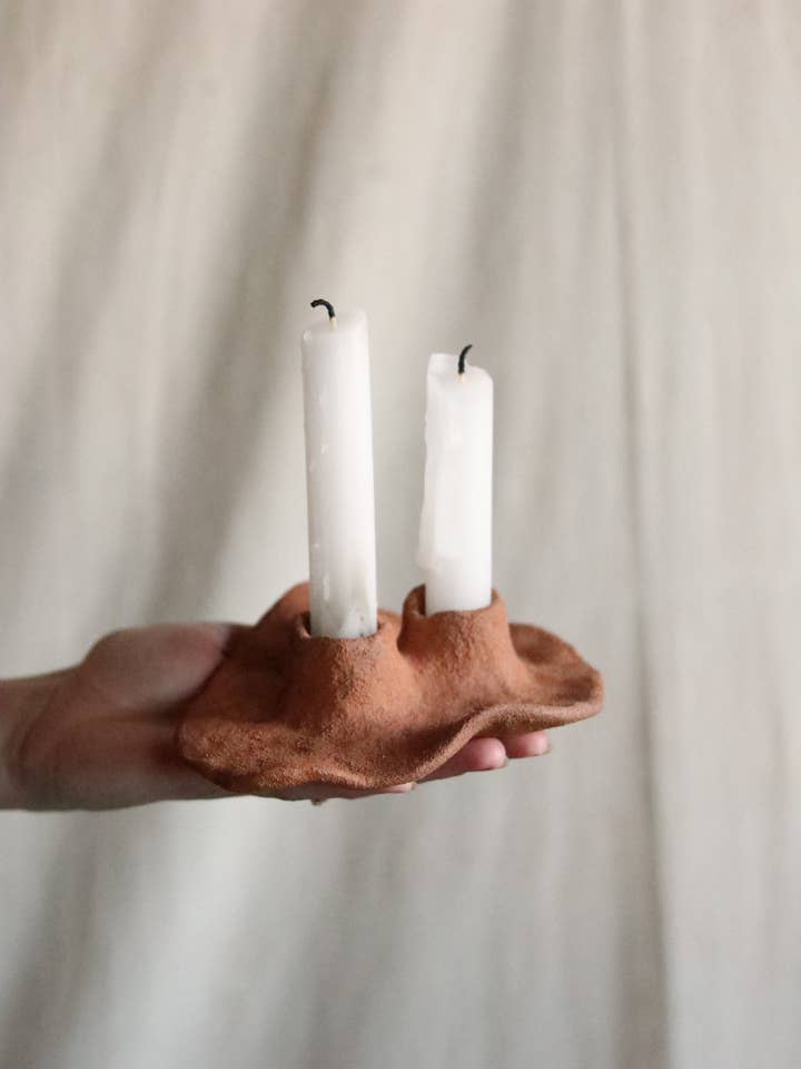 Gathered Earth Orgánica Candle Holder for wholesale by Of The Earth