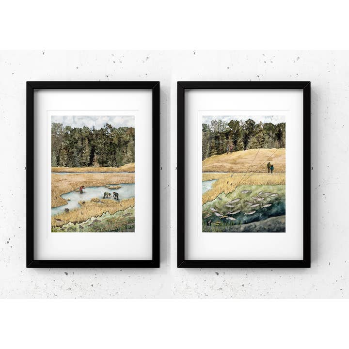 Jill Pelto Art - Wholesale Art Print - Coastal Marsh New England Art Print Set1