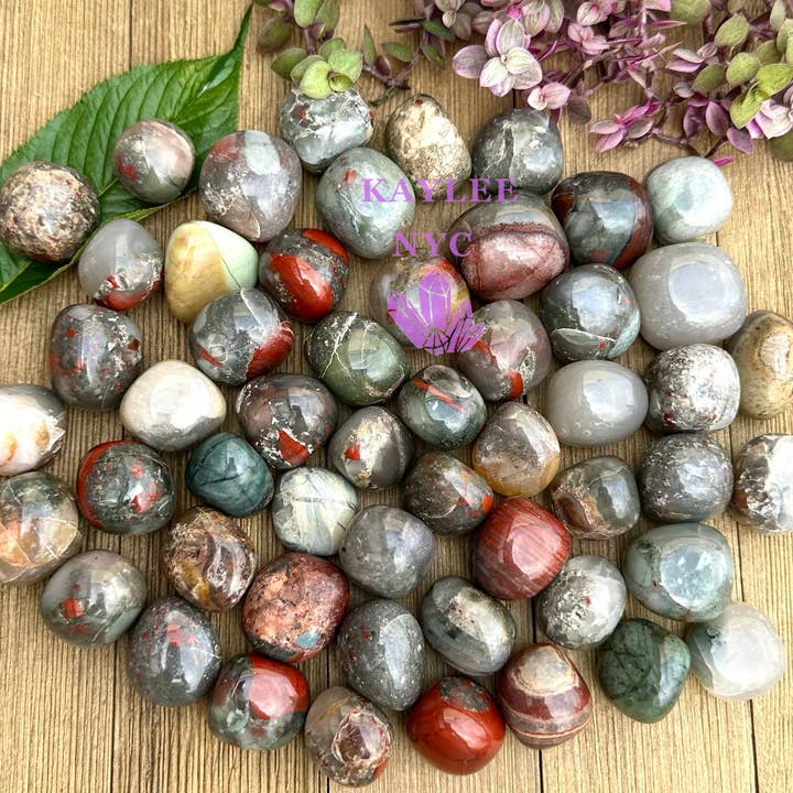 2 Lbs Natural Bloodstone Tumble Healing Energy for wholesale by KayleeNYC
