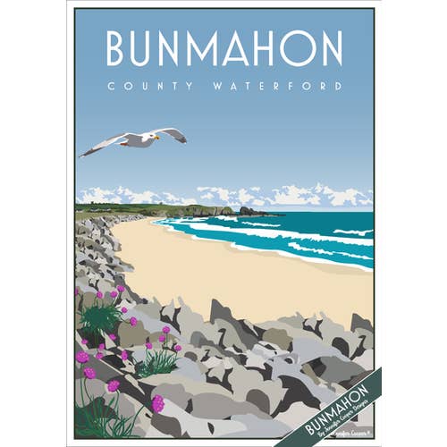 Bunmahon | Affiche de style vintage/art déco Aveton Gifford Tidal pour la vente par Jennifer Cooper Designs