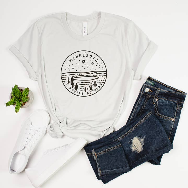 Minnesota Circle Design T-Shirt for wholesale by Fuzzy Loon Designs