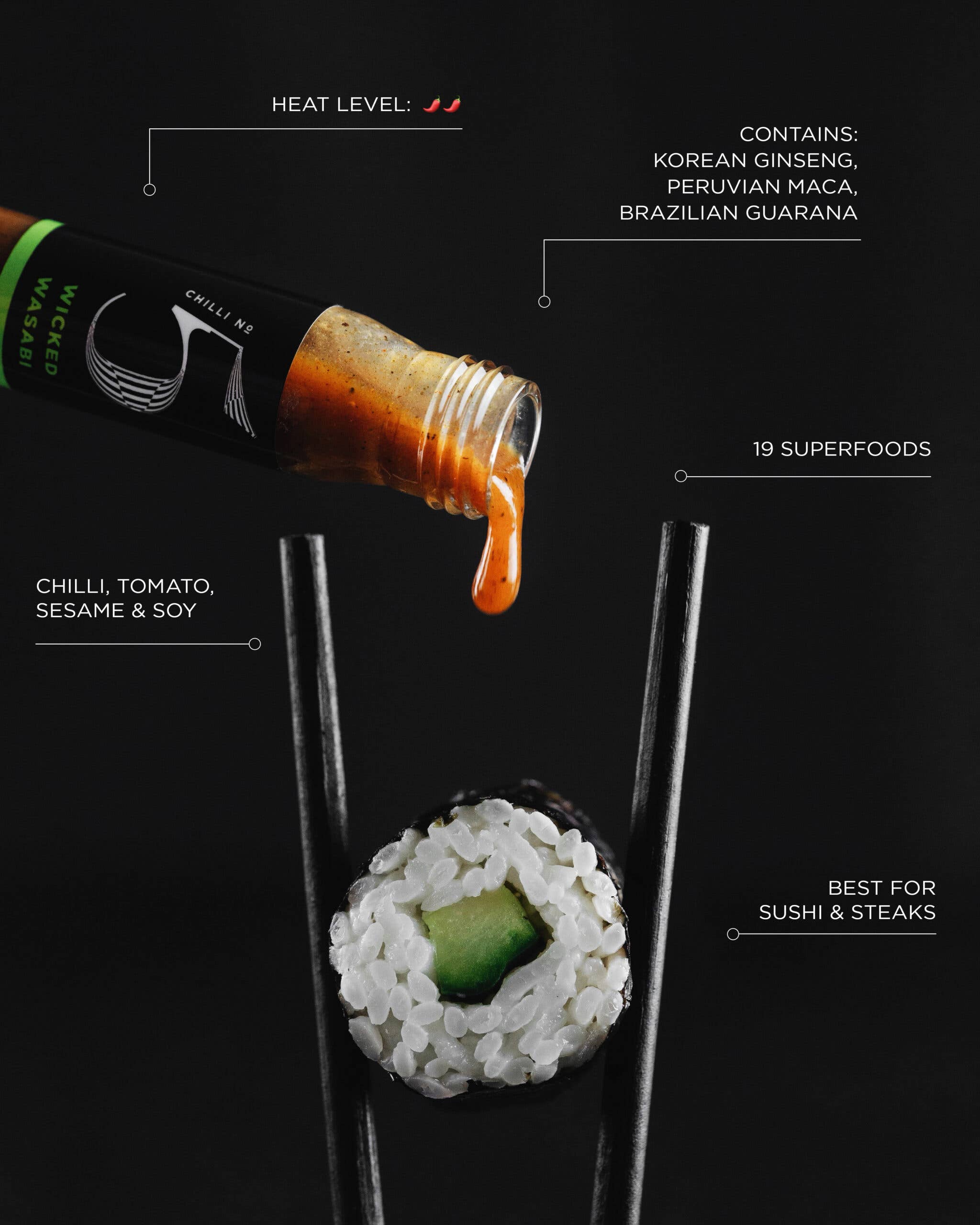 Chilli No. 5 - Wholesale Hot Sauce - Wicked Wasabi - Wasabi Hot Sauce - 200ML - Gourmet Sauce8