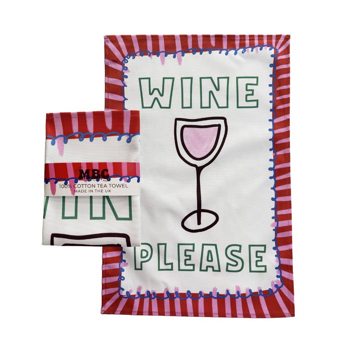 Wine Please Tea Towel for wholesale by Maddison Ball Creative